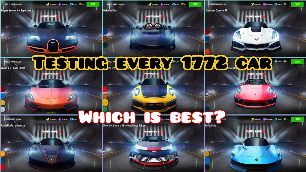 Asphalt 8 | Testing every 1772 car✅ which is best? after update 61
