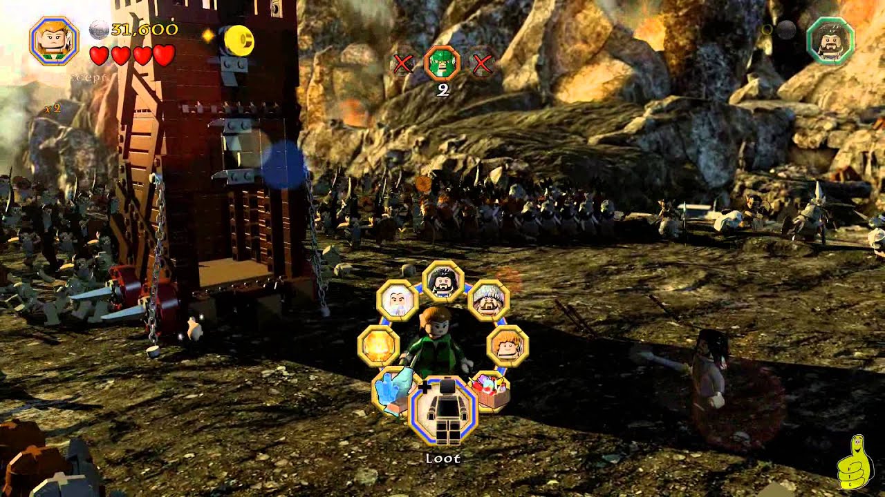 Lego The Hobbit: Level 3 -  Azog the Defiler FREE PLAY (All Minikits, Treasures & Design) - HTG