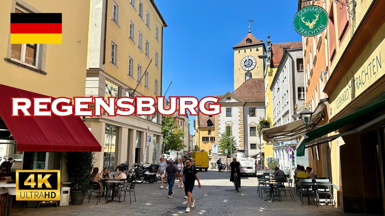 [4K] Regensburg Germany 🇩🇪🐧 Historical Beautiful City, Walking Tour