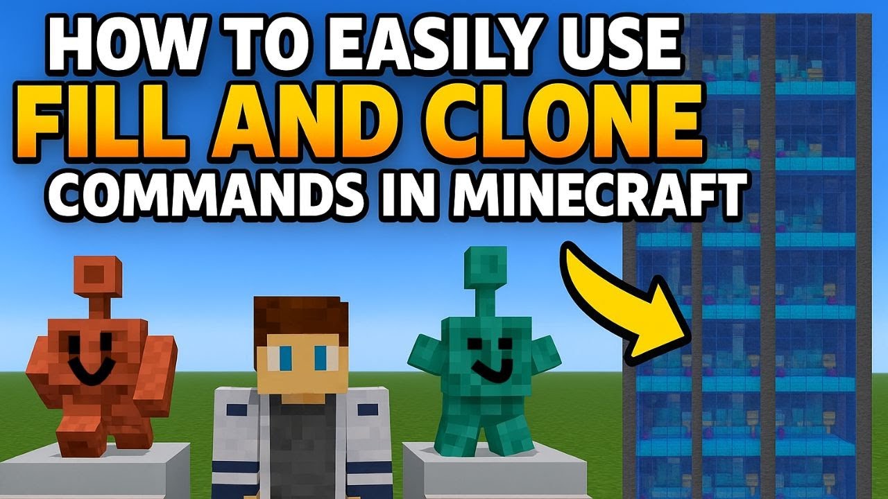 LEARN FILL AND CLONE COMMANDS IN MINECRAFT *EASY*
