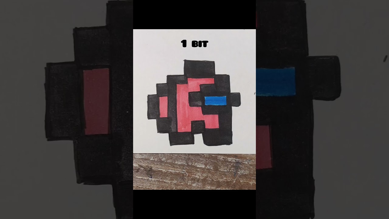 How to draw Among us Pixel art ( 64 bits - quarter bit) #shorts #art
