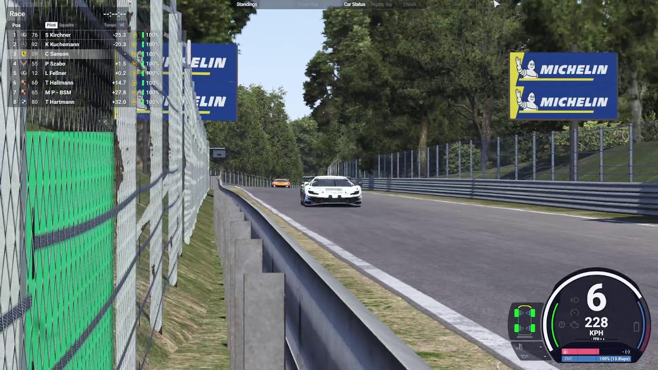 LMU - Monza GT3 Race - X2R Championship - C. Sanson on Ferrari 296 Race start minute -1.23.15