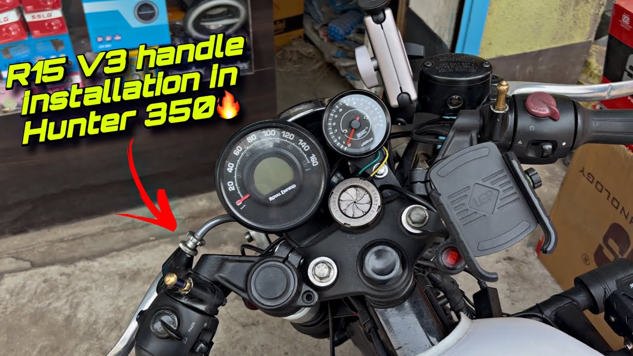 Clip On Handle Bar On Hunter 350 | Full Installation | Cafe Racer Look | S Rider