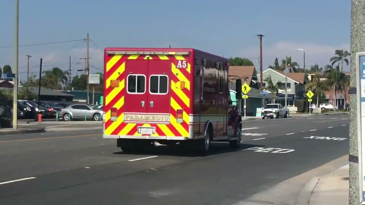 Orange Fire Department Ambulance 5 responding