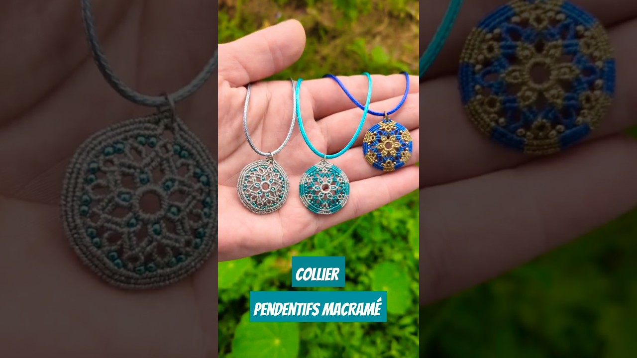 Diy Pendentifs mandala macram&eacute;.fil micromacram&eacute; perles miyuki #colliers #macrame #mandala #perles