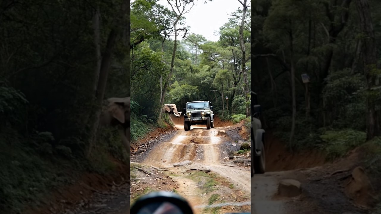 Jeep off roading in jungle | elephant chase | Dangerous encounter | Mysterious Land