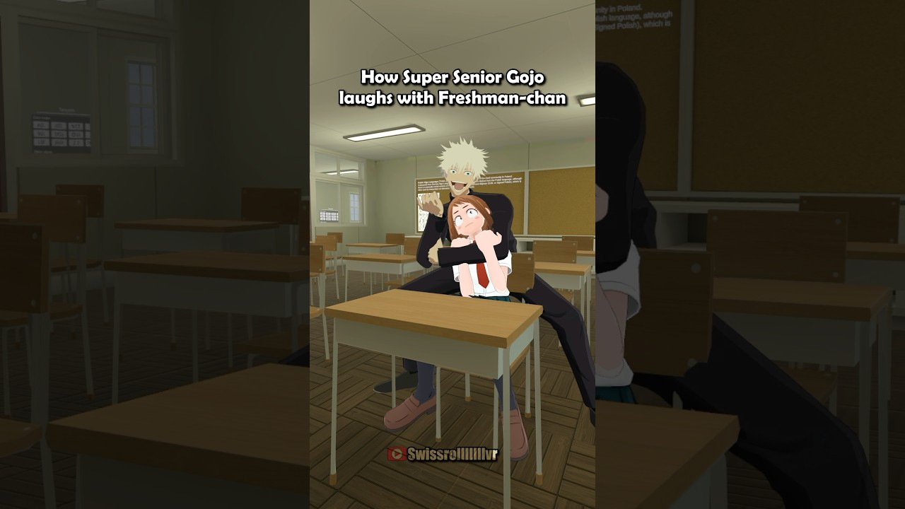 Super Senior Gojo loves helping the Freshman😭💀 #anime #jujutsukaisen #viralvideo #vrchat