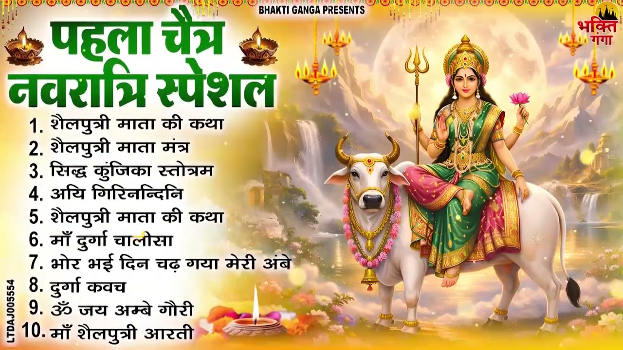 प्रथम चैत्र नवरात्र भजन : शैलपुत्री माता की कथा,अमृतवाणी,मंत्र व आरती | नॉनस्टॉप नवरात्रि भजन 2026