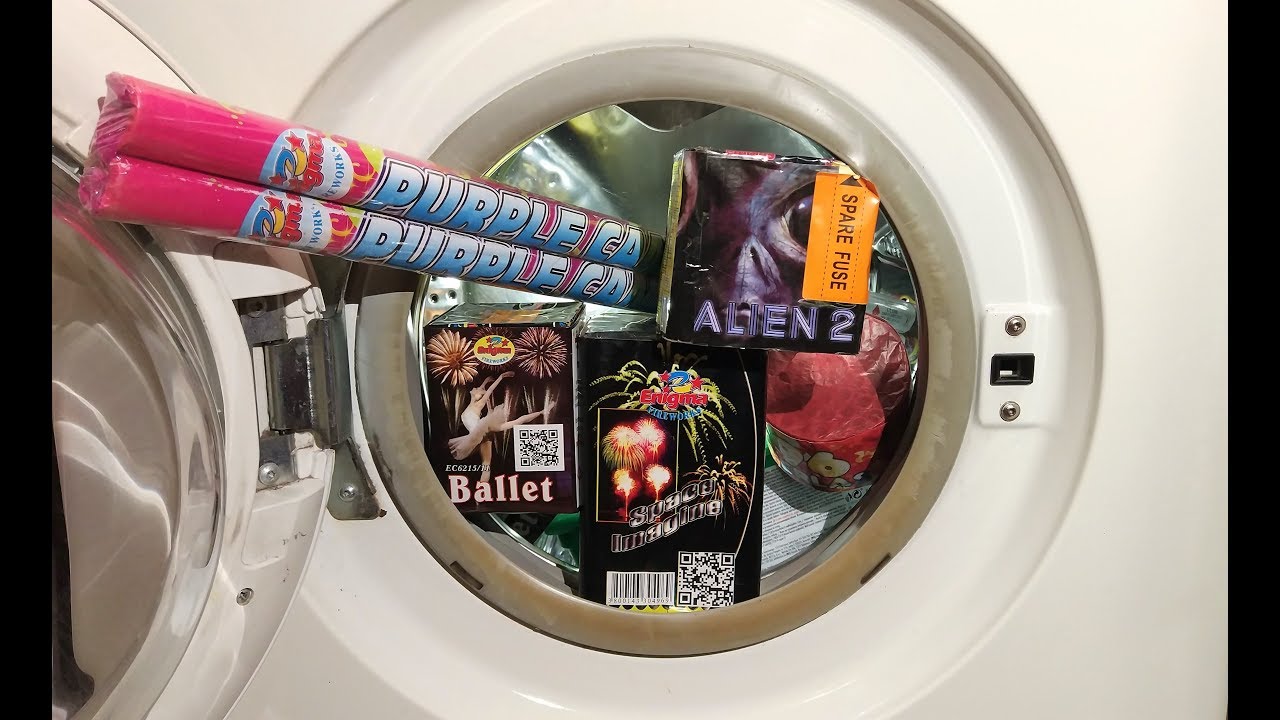 Experiment - Fireworks - in a Washing Machine - Centrifuge