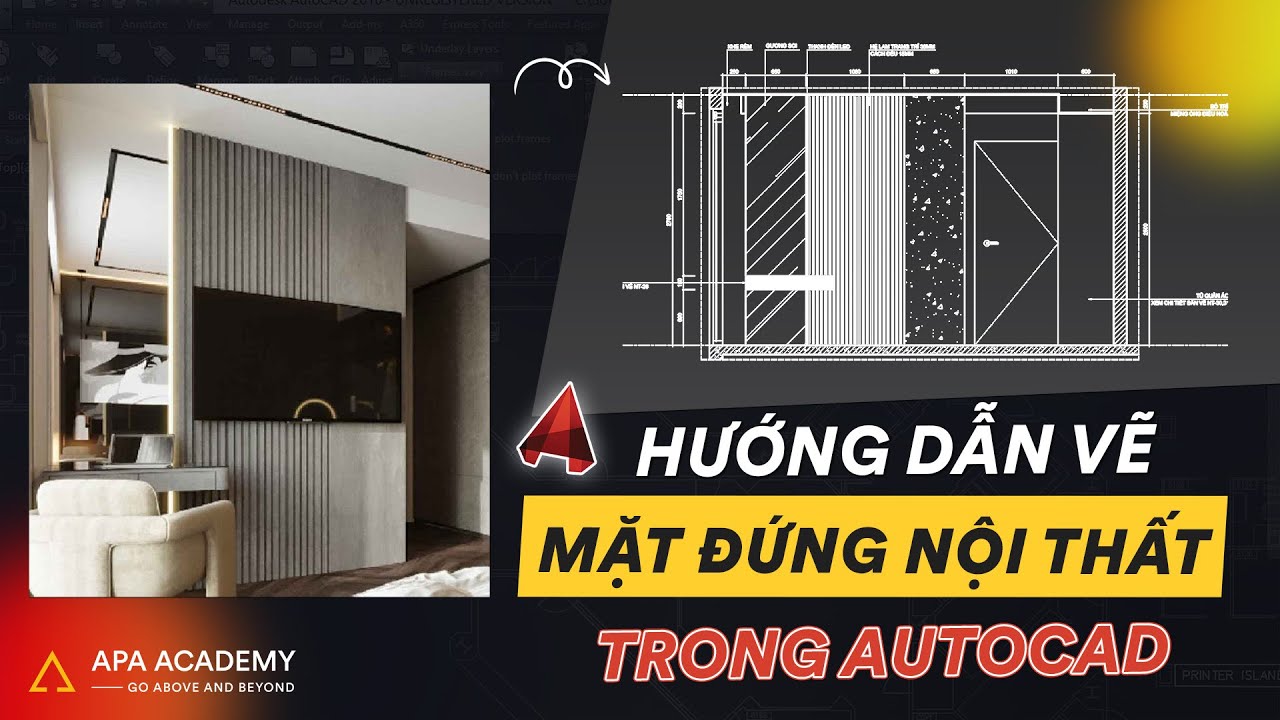 HƯỚNG DẪN AUTOCAD | VẼ MẶT ĐỨNG DIỆN TƯỜNG NỘI THẤT