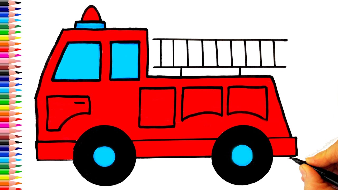 İtfaiye Arabası Çizimi Kolay 🚒 İtfaiye Arabası Nasıl Çizilir? - Kolay Çizimler