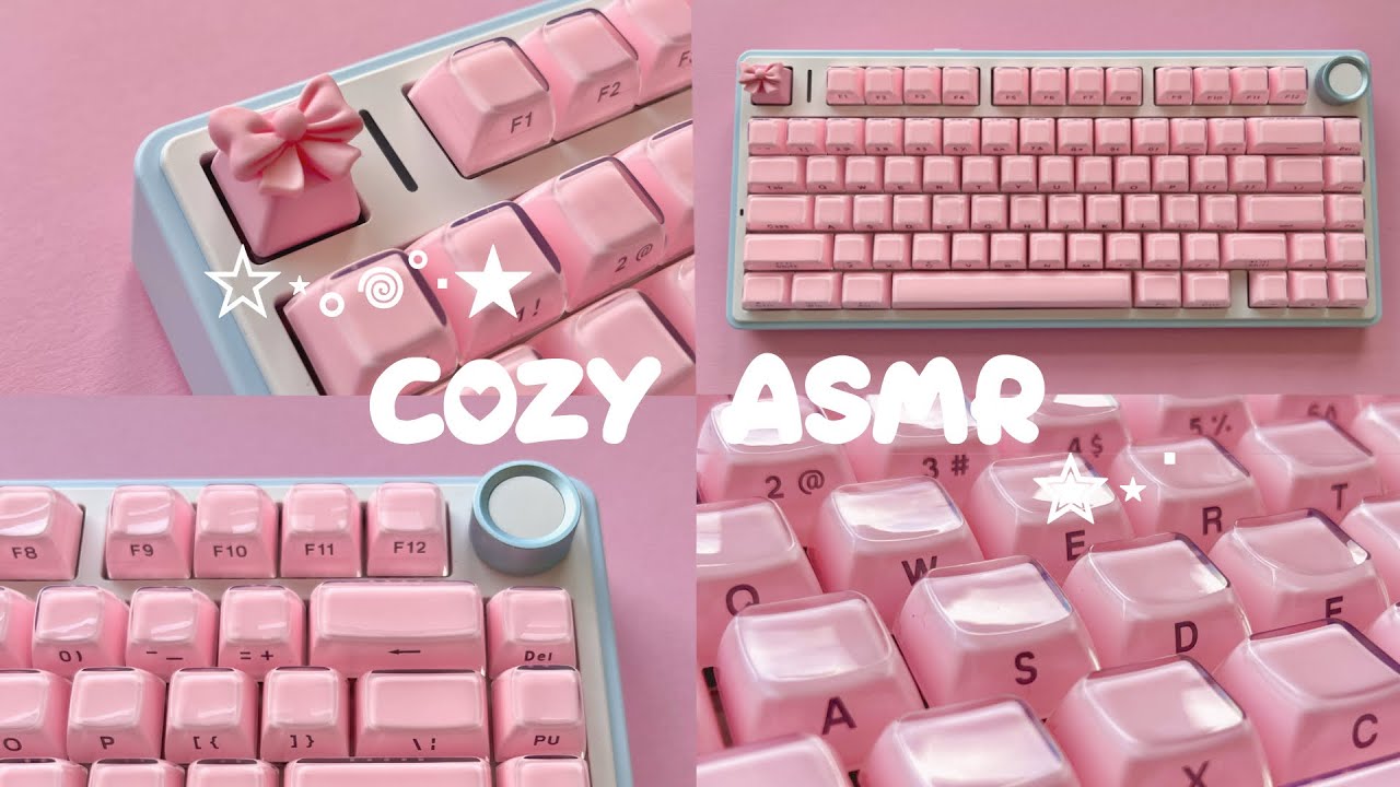 Cozy typing ASMR on the Aula F75 with pink jelly keycaps 💕 No talking, only typing ^^