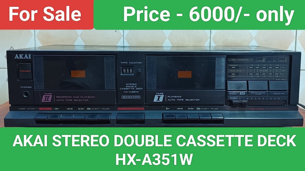 AKAI STEREO DOUBLE CASSETTE DECK HX-A351W Nice Sound Quality Contact number - 8750424840