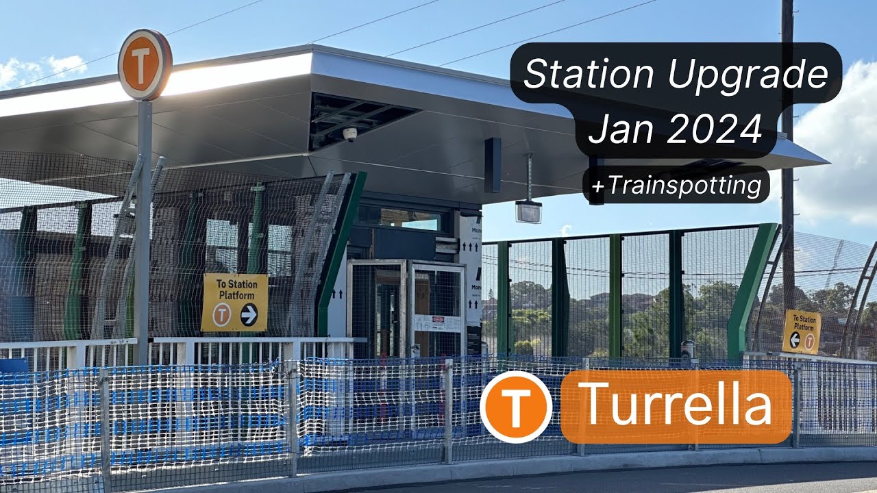 Sydney Transport Vlog 455: Turrella Station Upgrade January 2024 - New Entrance Open + Trainspotting