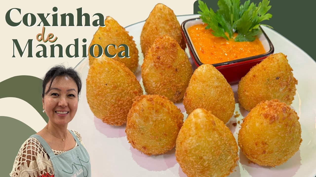 Como preparo massa de mandioca recheada com carne moída | COXINHA DE MANDIOCA