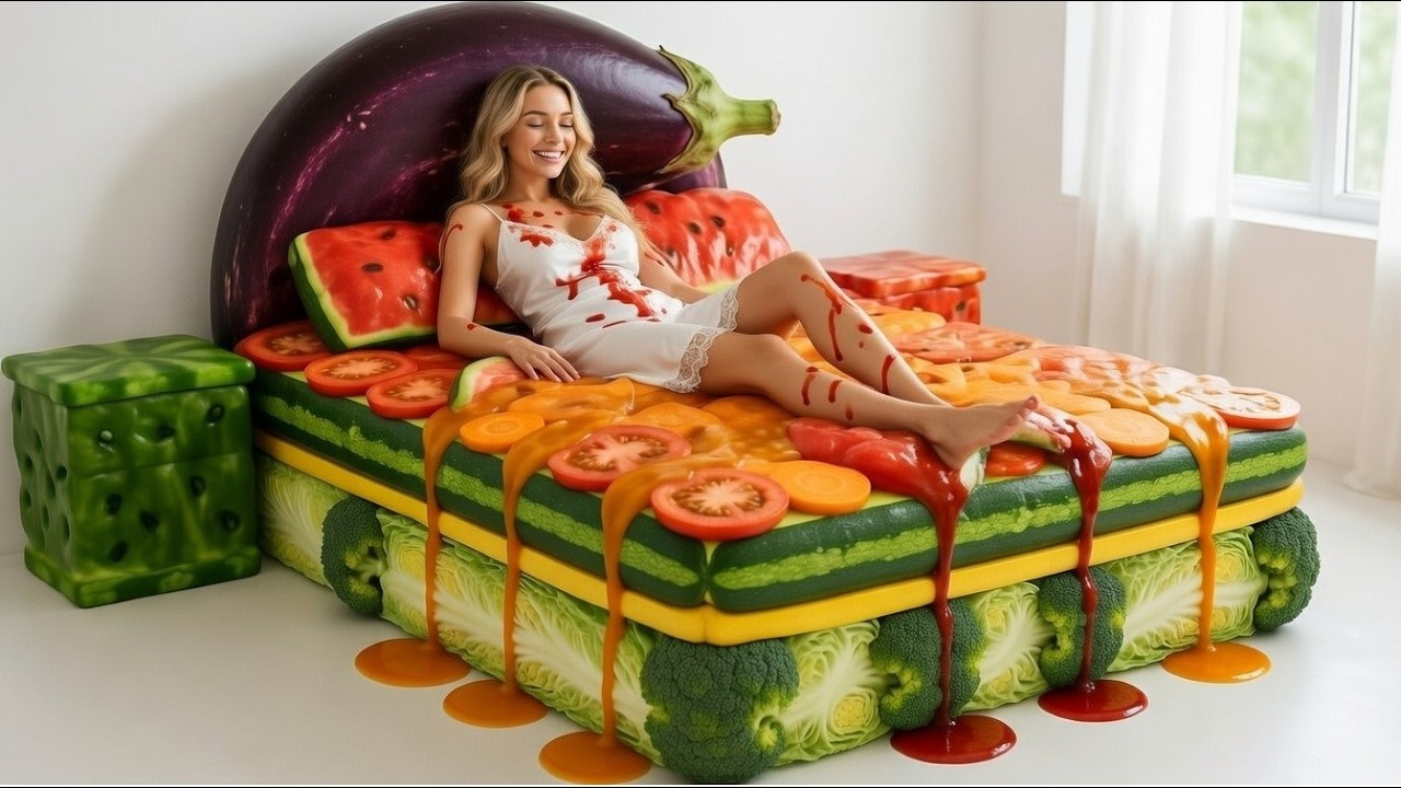 Which Vegetable Bed Would You Choose Today? 🛏️🥦🍅 Sleeping AI ASMR Beds