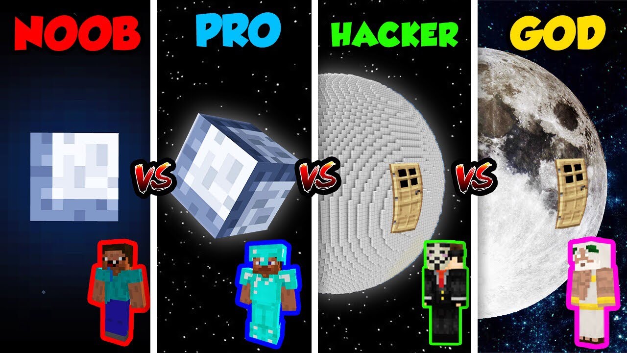 Minecraft NOOB vs. PRO vs. HACKER vs. GOD: MOON BASE in Minecraft! (Animation)