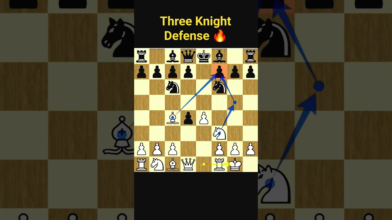 Deadly Chess Trap in Three Knight Defense 🔥🔥.Chess Tricks for Beginners.#shorts #chess #chesstactics