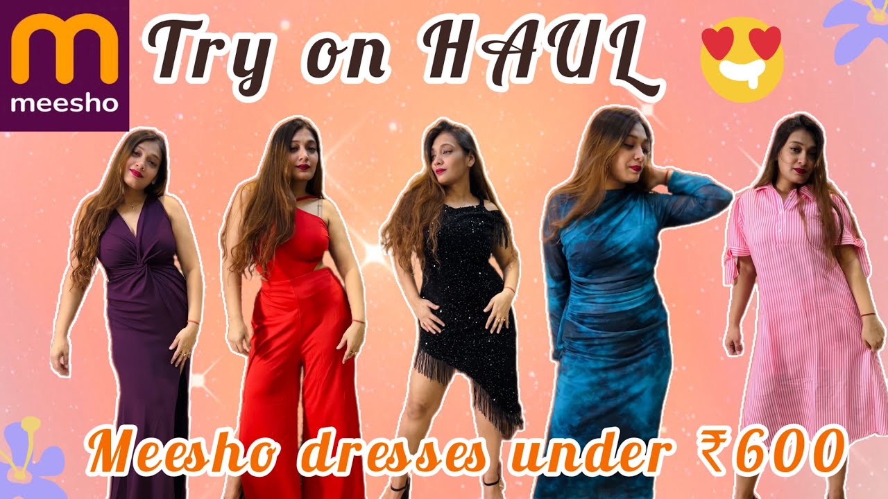 *HUGE* Meesho Try on HAUL❤️🥰|Dresses Under ₹600|Fit check |#meesho #tryonhaul #meeshodress #haul 