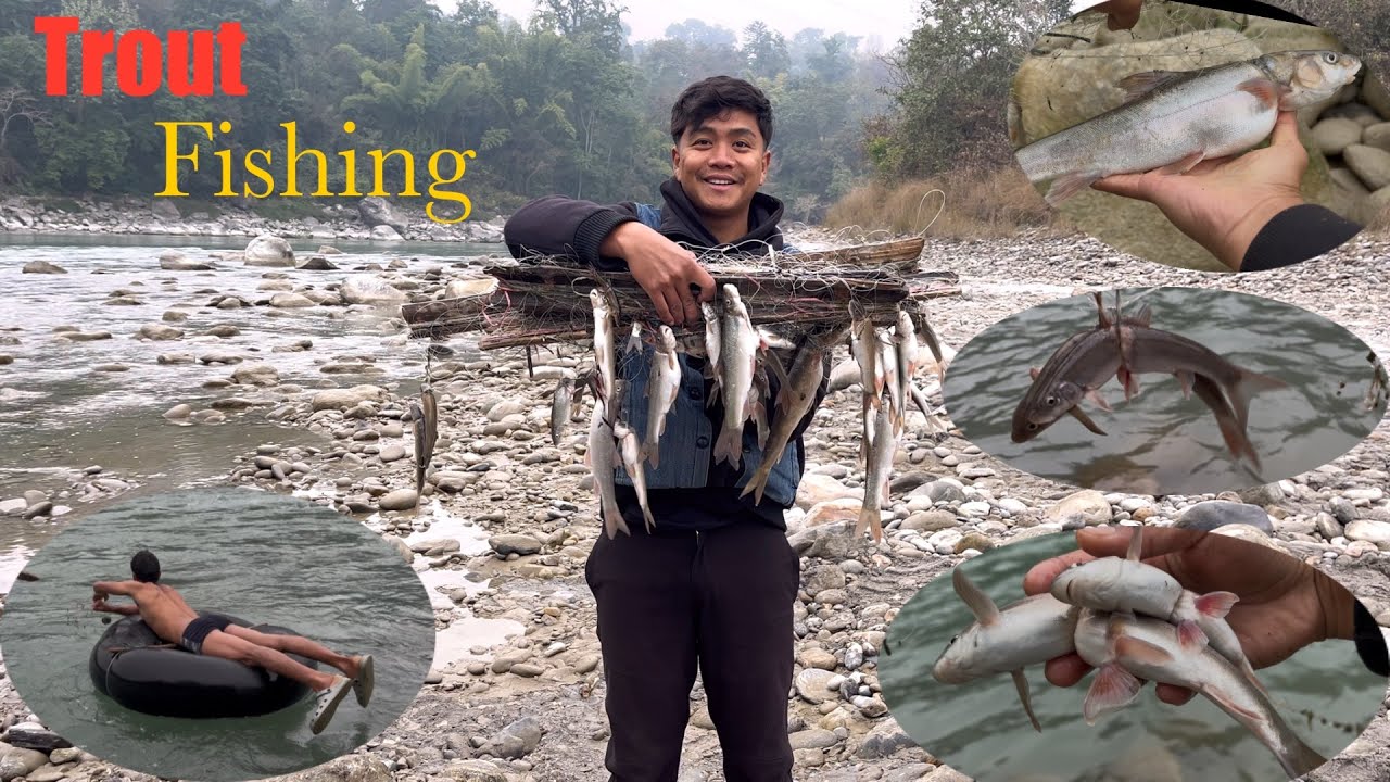 Trout Fishing In Marshyandi River 🤪 Jado Badera Garo Xa 🥶😰 #fishing #vlog #trout 