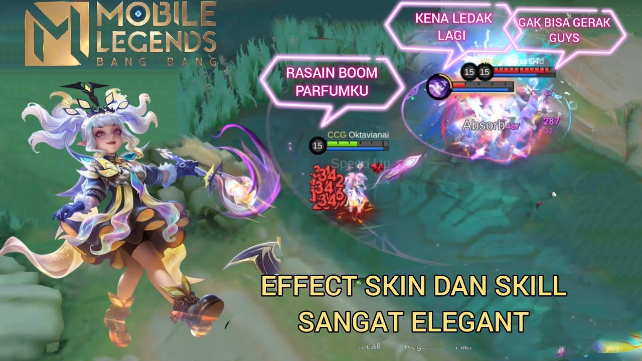 REVIEW SKIN LYLIA CONVENANT COLOR PINK EFFECT THE MOST BEAUTIFUL - MOBILE LEGENDS 