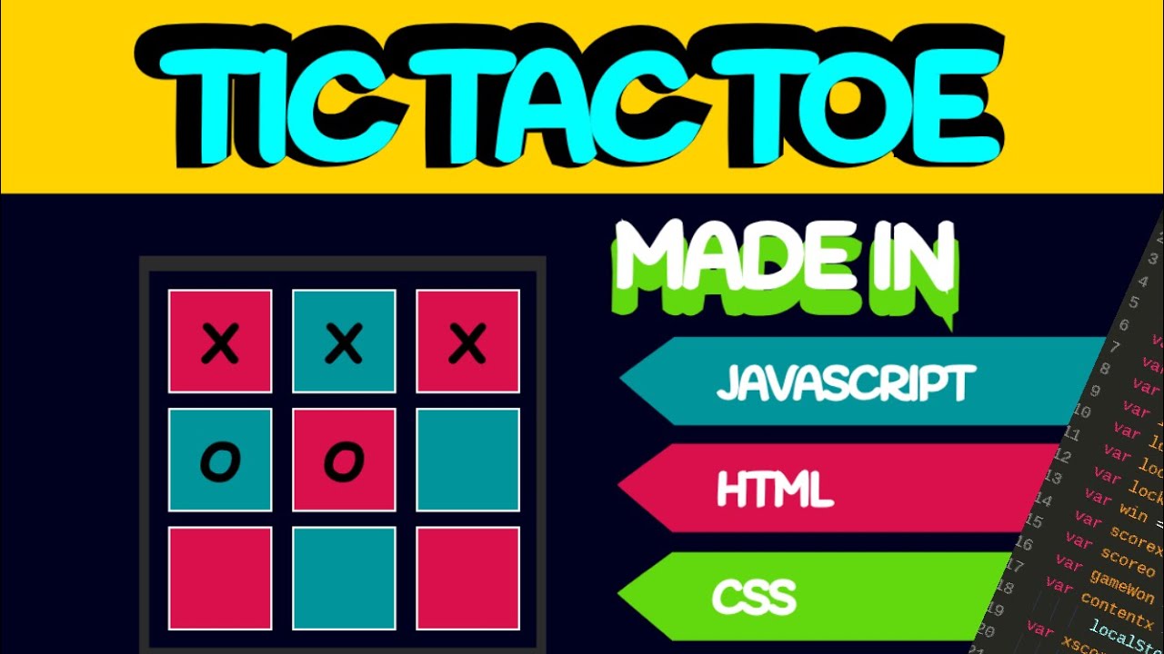 Tic-Tac-Toe in JavaScript + HTML + CSS #games