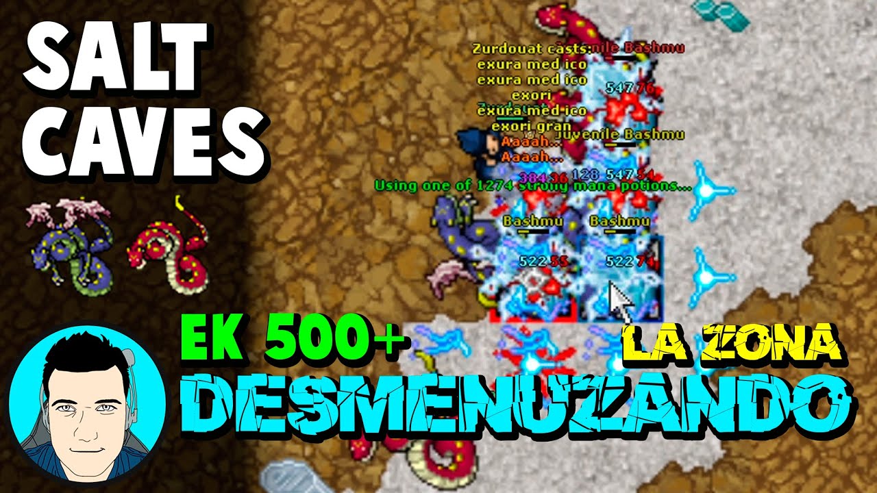 Tibia: ⚔ Salt Caves | Bashmus - Knight Hunt | Desmenuzando la Zona