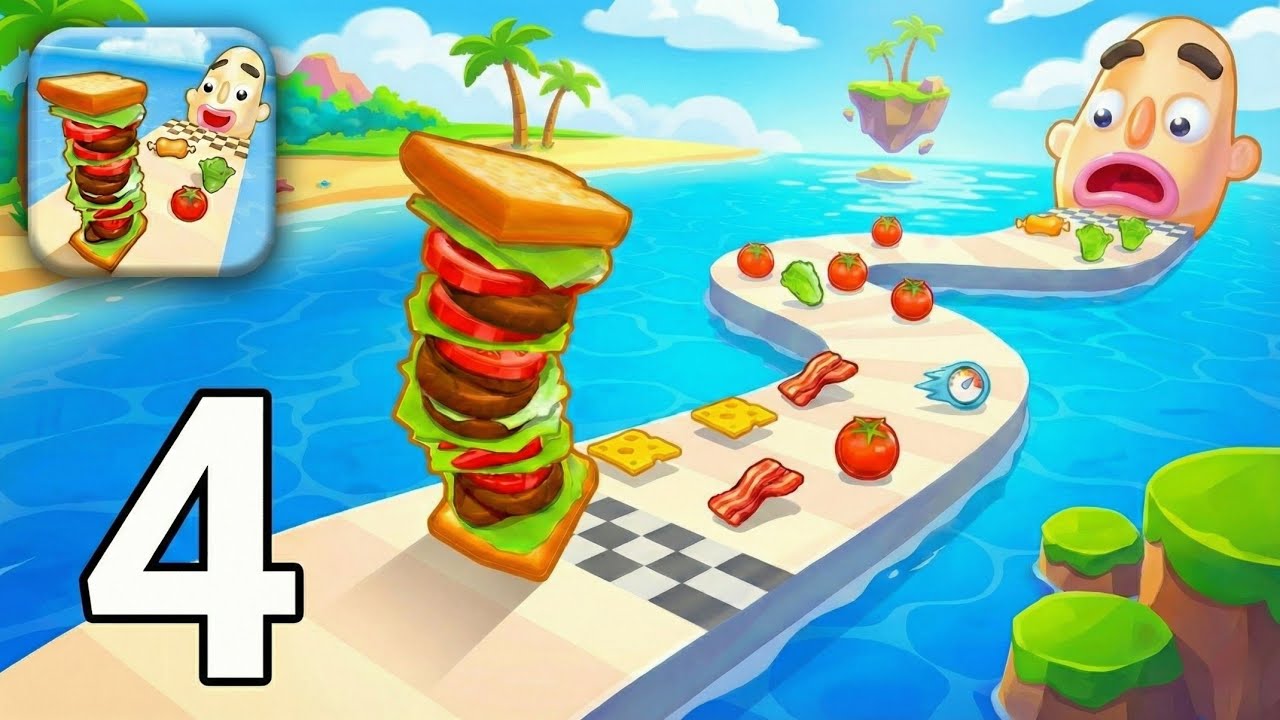 Sandwich Runner – Gameplay Walkthrough Part 4 - Crazy Sandwich Run Gameplay (Android & iOS)