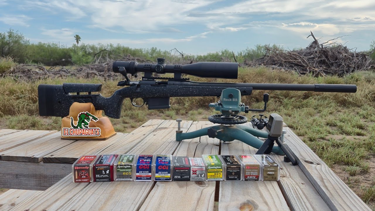 ТЕСТ ТОЧНОСТИ ПУЛИ BERGARA B14R CARBON 22 WMR НА 100 ЯРДАХ.