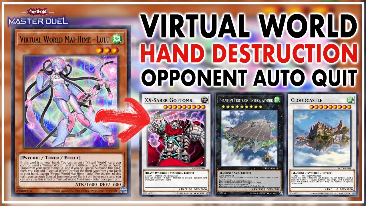 VIRTUAL WORLD Hand Destruction Combo Make Your Opponent Rage & Quit | Yu-Gi-Oh! Master Duel