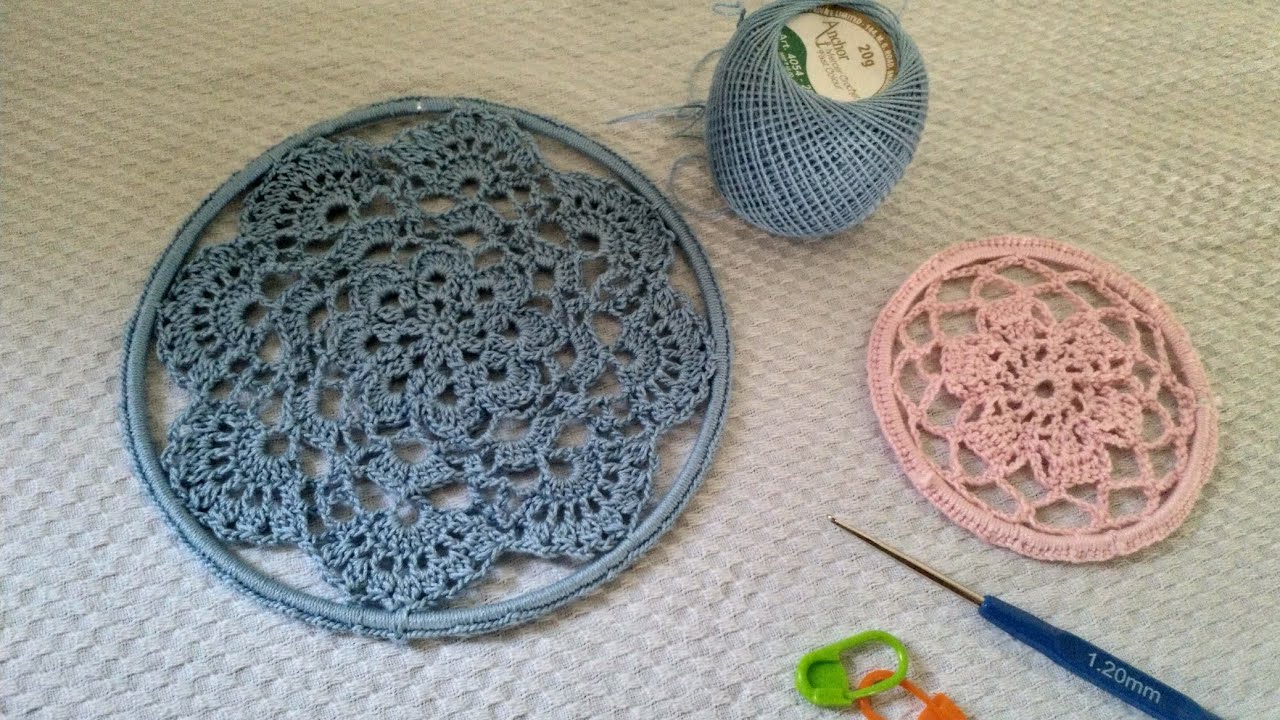 How to attach crochet doily to hoop for wall hangings, dream catchers