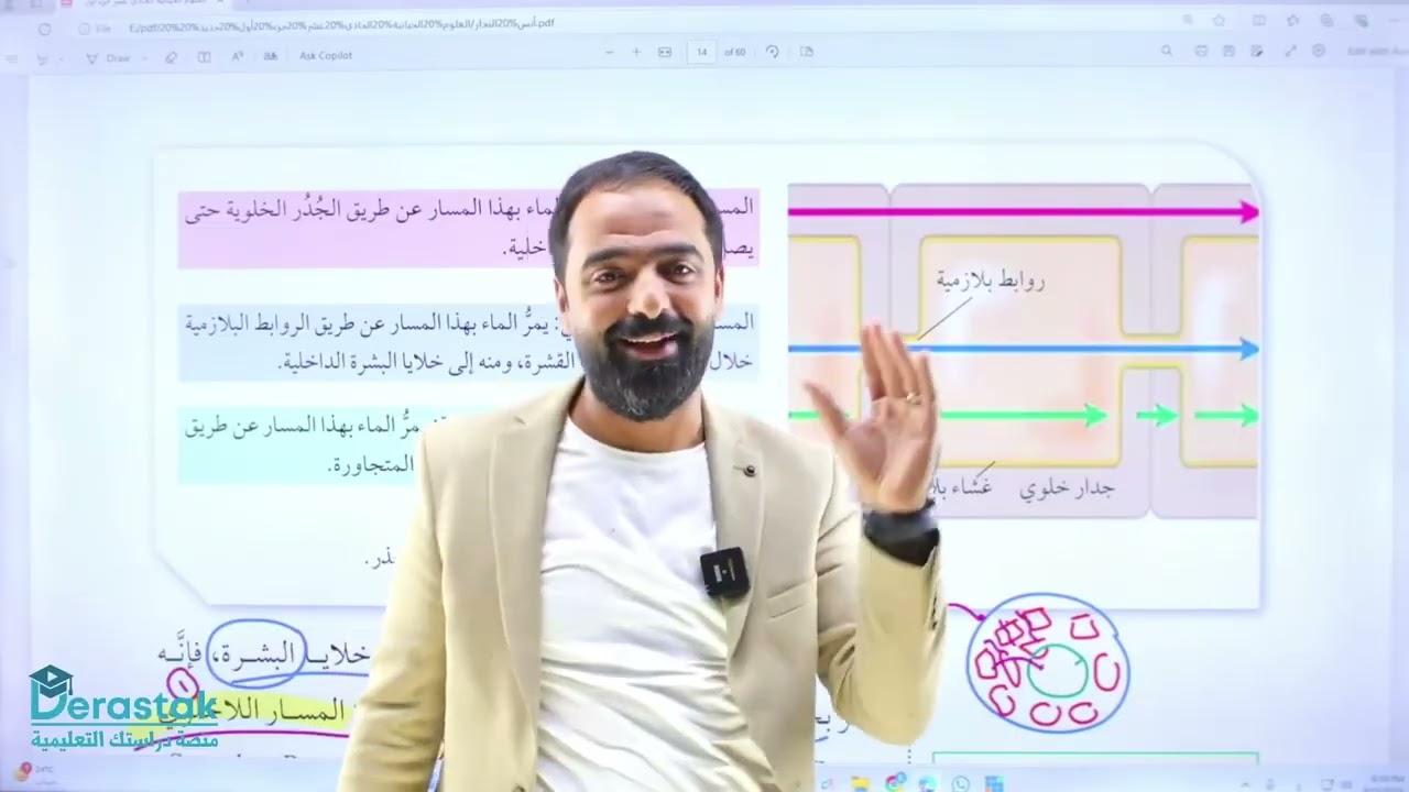نقل الماء من الجذور الى باقي اجزاء النبات || الصف الحادي عشر || الأحياء || أ. أنس النجار