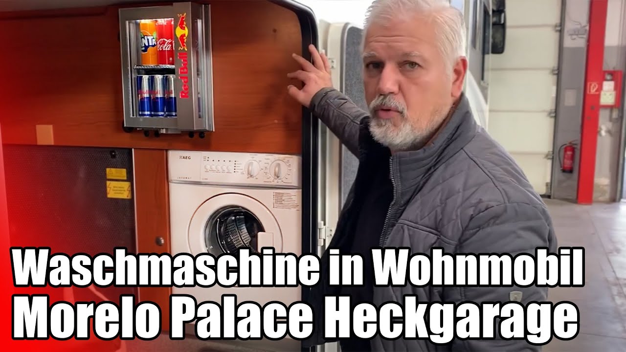 Waschmaschine in Wohnmobil Morelo Palace Heckgarage