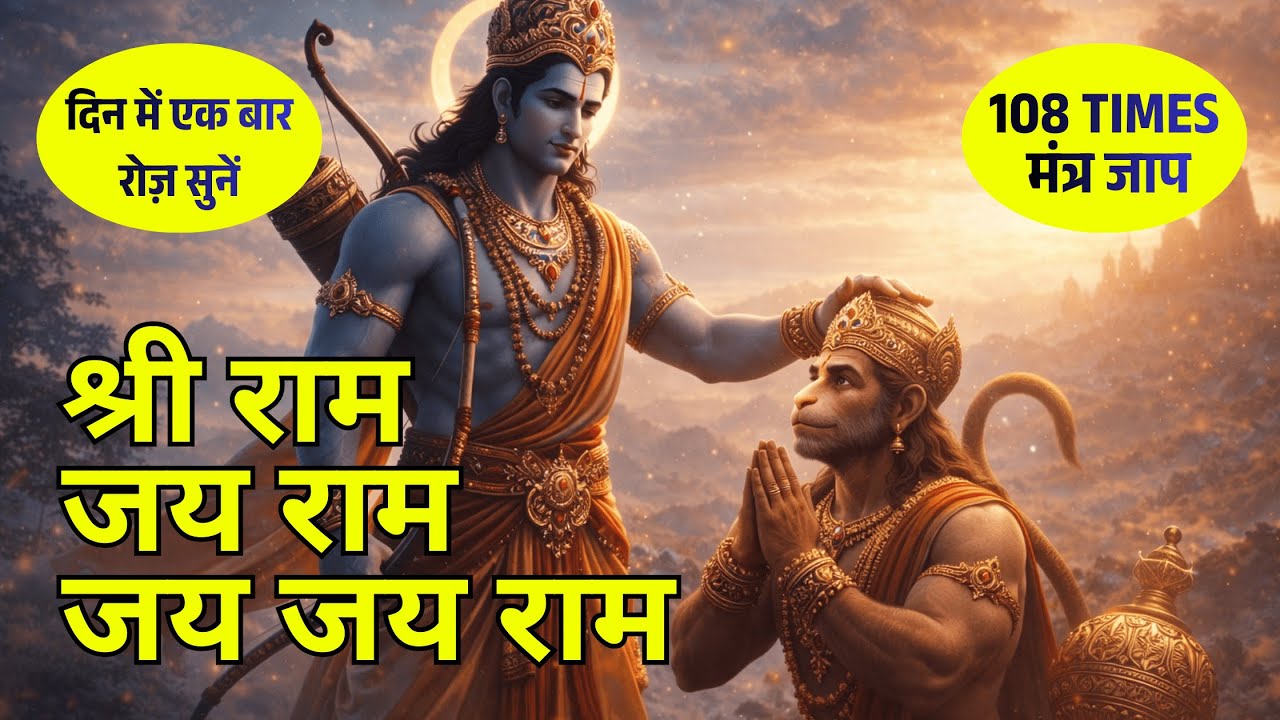 श्री राम जय राम जय जय राम - 108 बार जाप | श्री राम धुन | Shri Ram Jai Ram Jai Jai Ram