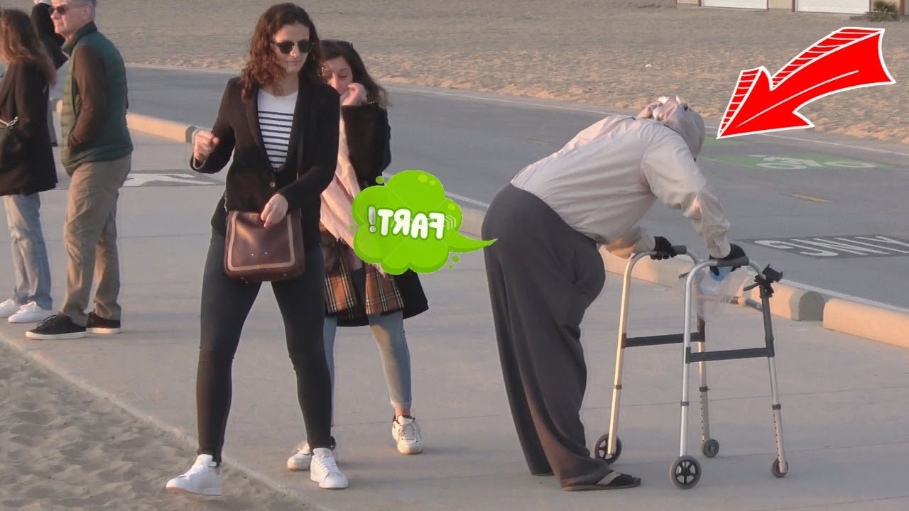 GROSS! Fat Old Man WET Fart Prank On People At Beach!! (Farts Of Fury)