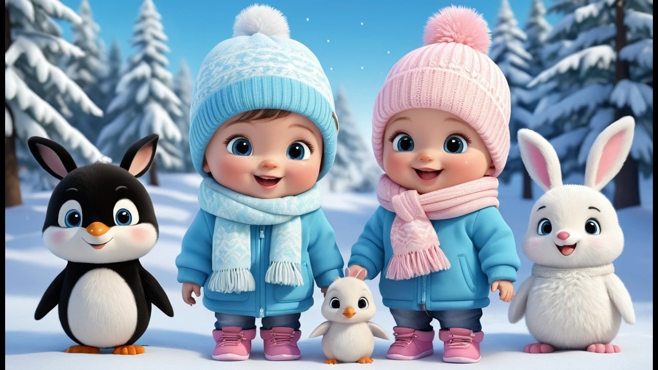 Happy Winter Animals | Cute Snow Fun Song for Kids
