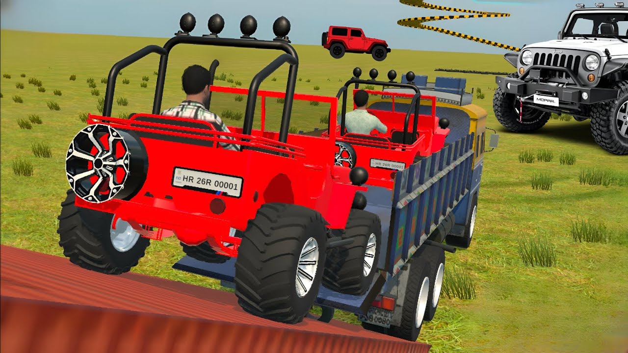 Red Jeep Transport Challenge 🚙🔥