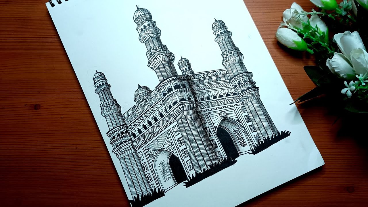 3D Charminar Mandala | Easy mandala art #trending #doodle #mandala #creative #art #orbit
