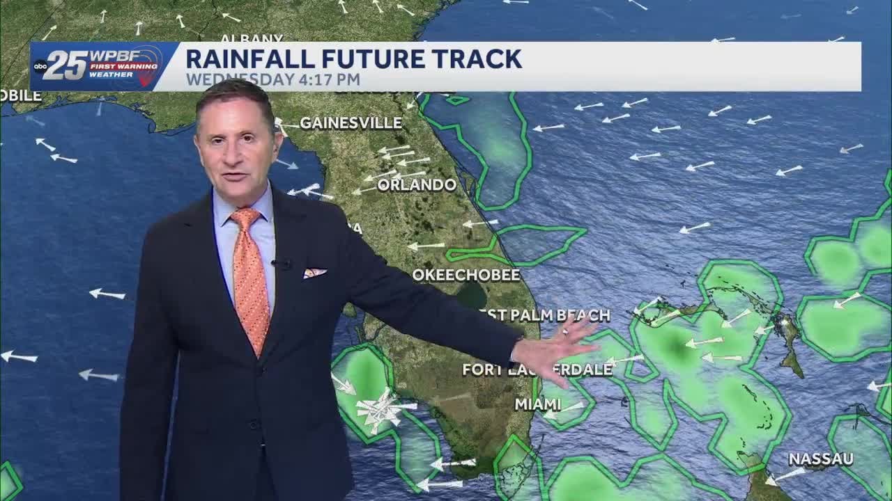Fast-moving coastal showers