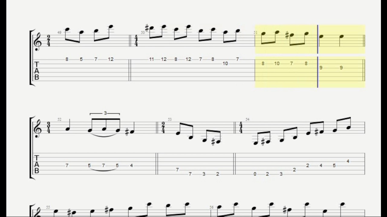 yngwie malmsteen  - Examples Guitar Tab