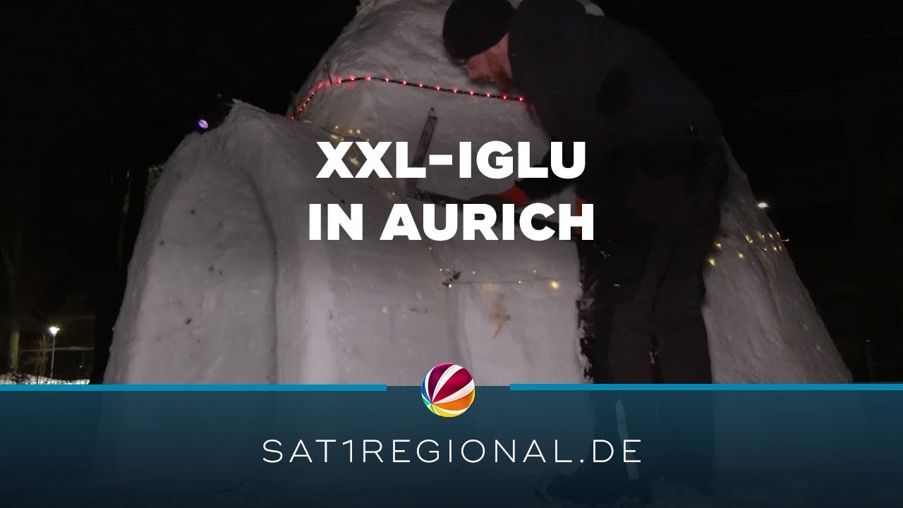 XXL-Iglu: Freunde errichten eiskaltes Bauwerk in Aurich