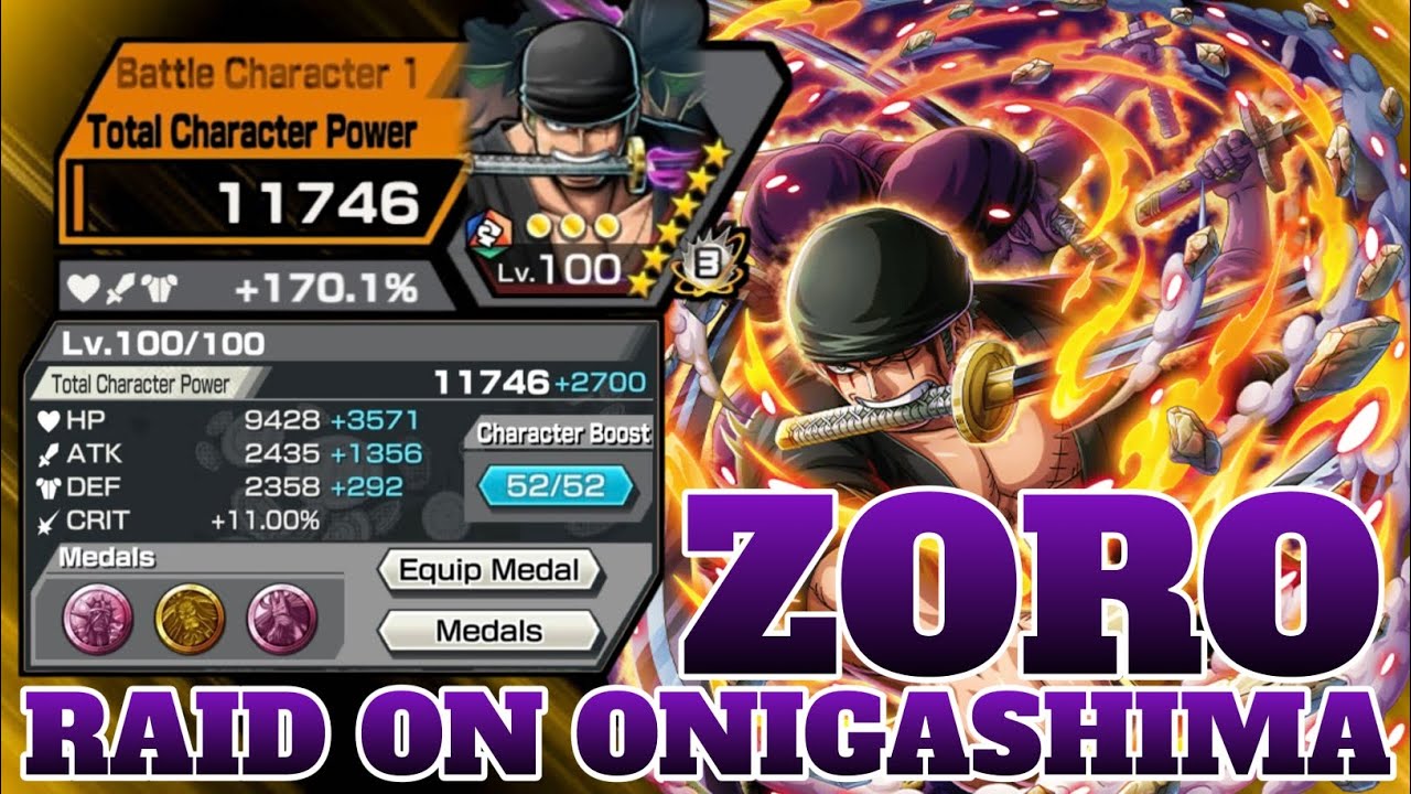 ZORO RAID ON ONIGASHIMA GAMEPLAY | ONE PIECE BOUNTY RUSH | OPBR