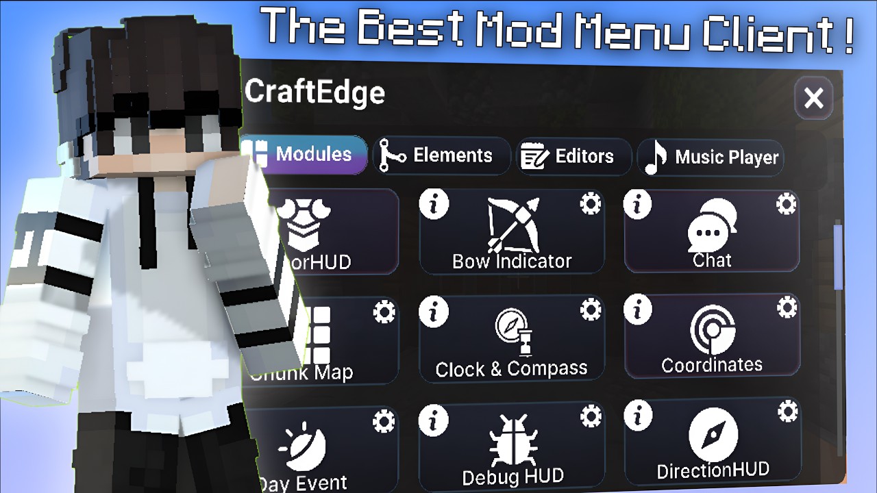 CraftEdge Client For MCPE 1.26+ 🔥 | The Best Mod Menu Client For MCPE/Bedrock 1.26+