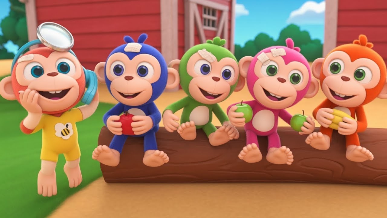 Five Little Monkeys Nursery Counting Rhyme