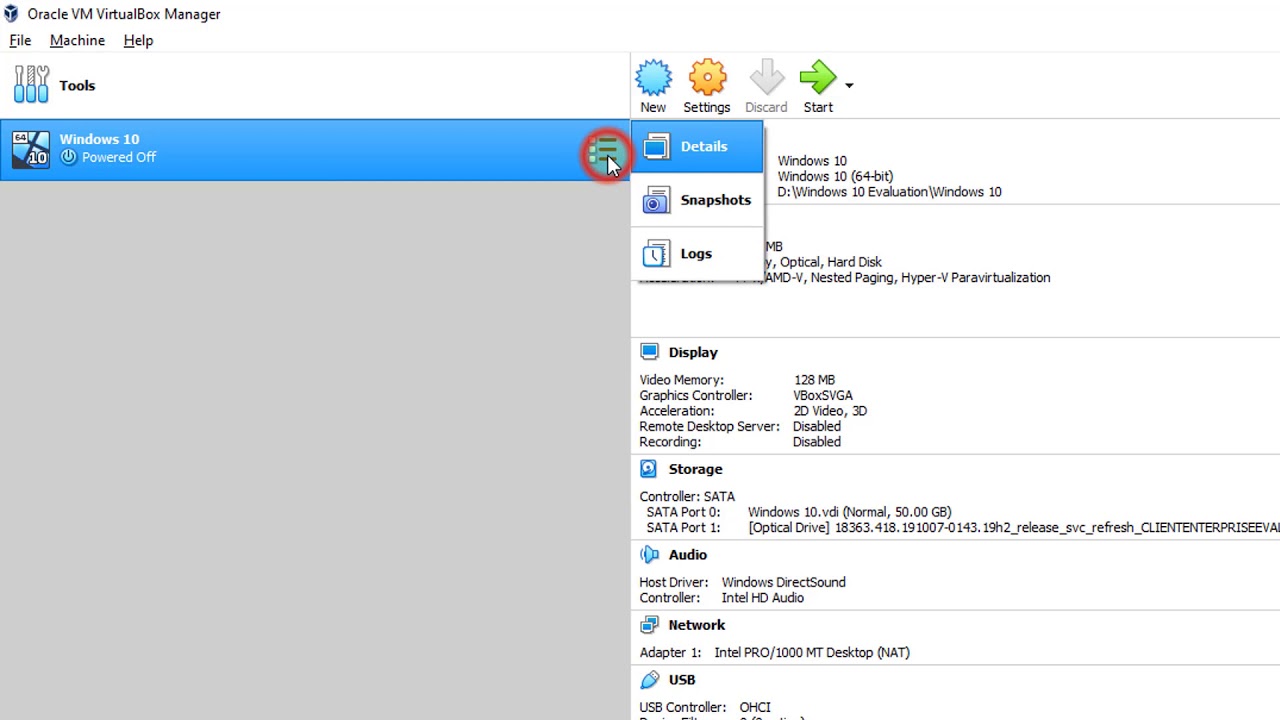 How to Create VirtualBox Snapshots of Windows 10?