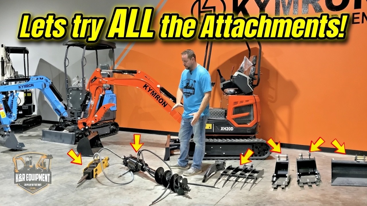 KYMRON small Excavator attachments ALL put to the test!!