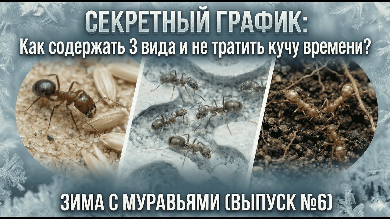 СЕКРЕТНЫЙ ГРАФИК: Как содержать 3 вида и не тратить кучу времени? | Зима с муравьями (выпуск № 6)