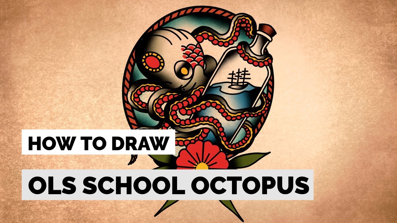 How to Draw a Old School Octopus | Tattoo Drawing Tutorial