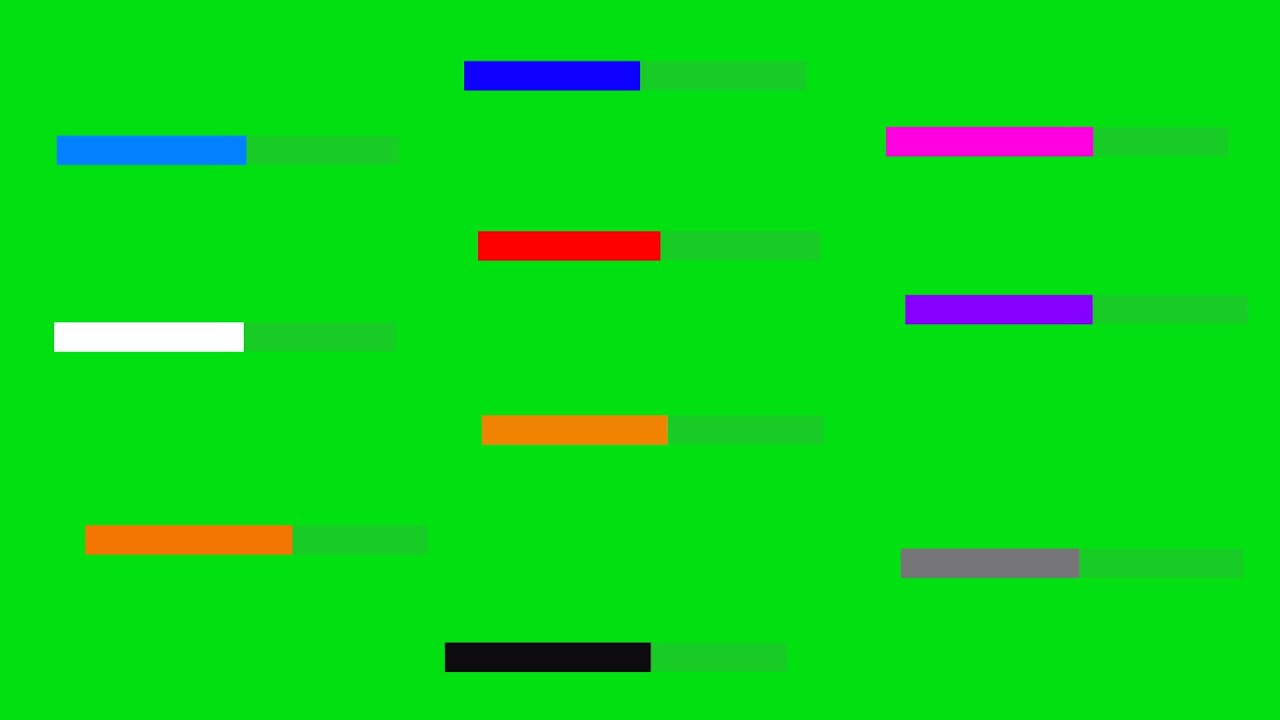 Amazing 10 color waiting loading bar animation video footage on green background