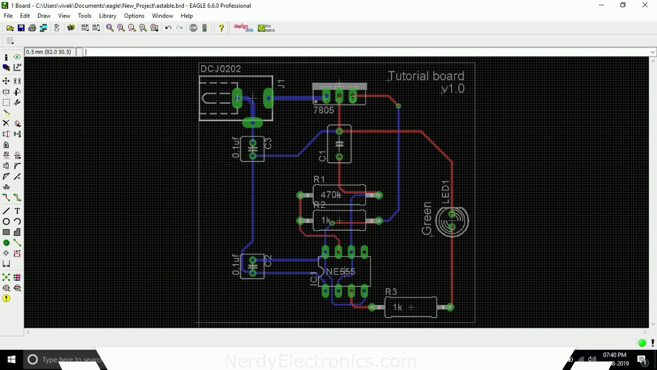 PCB Design with EAGLE - 10 - Add Text